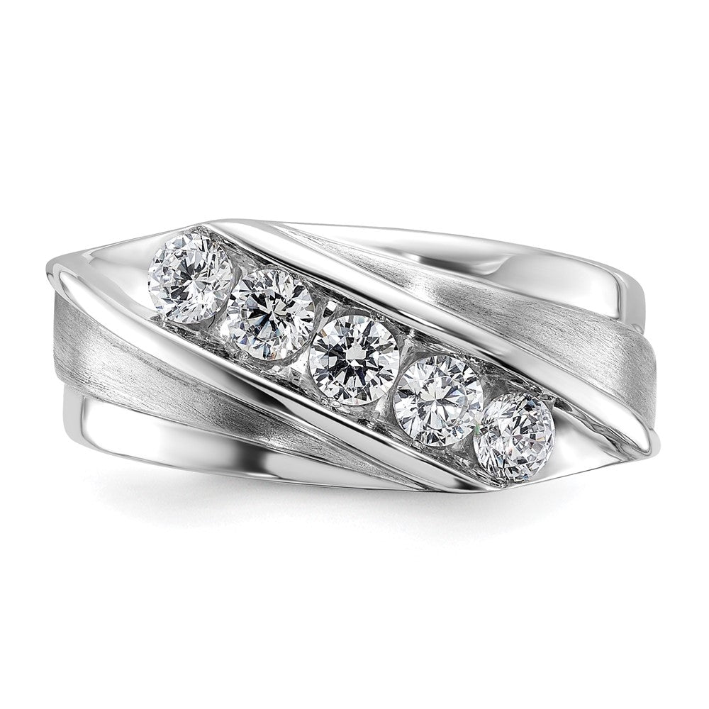 10K White Gold Lab Grown Diamond VS/SI FGH Men's 5-stone Band