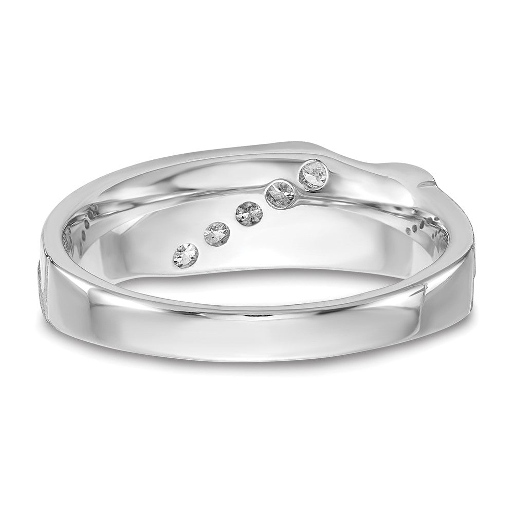 10K White Gold Lab Grown Diamond VS/SI FGH Men's 5-stone Band