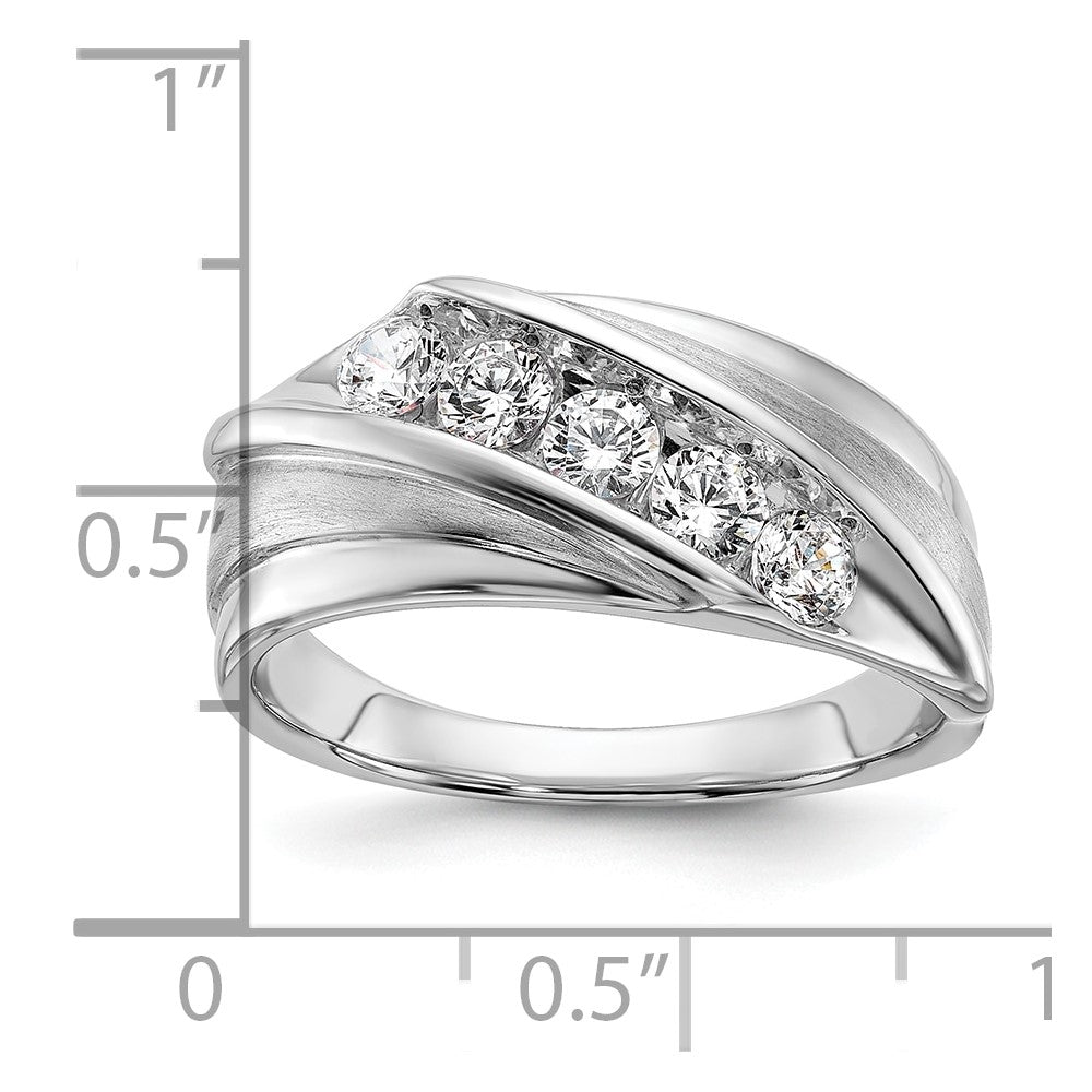 10K White Gold Lab Grown Diamond VS/SI FGH Men's 5-stone Band