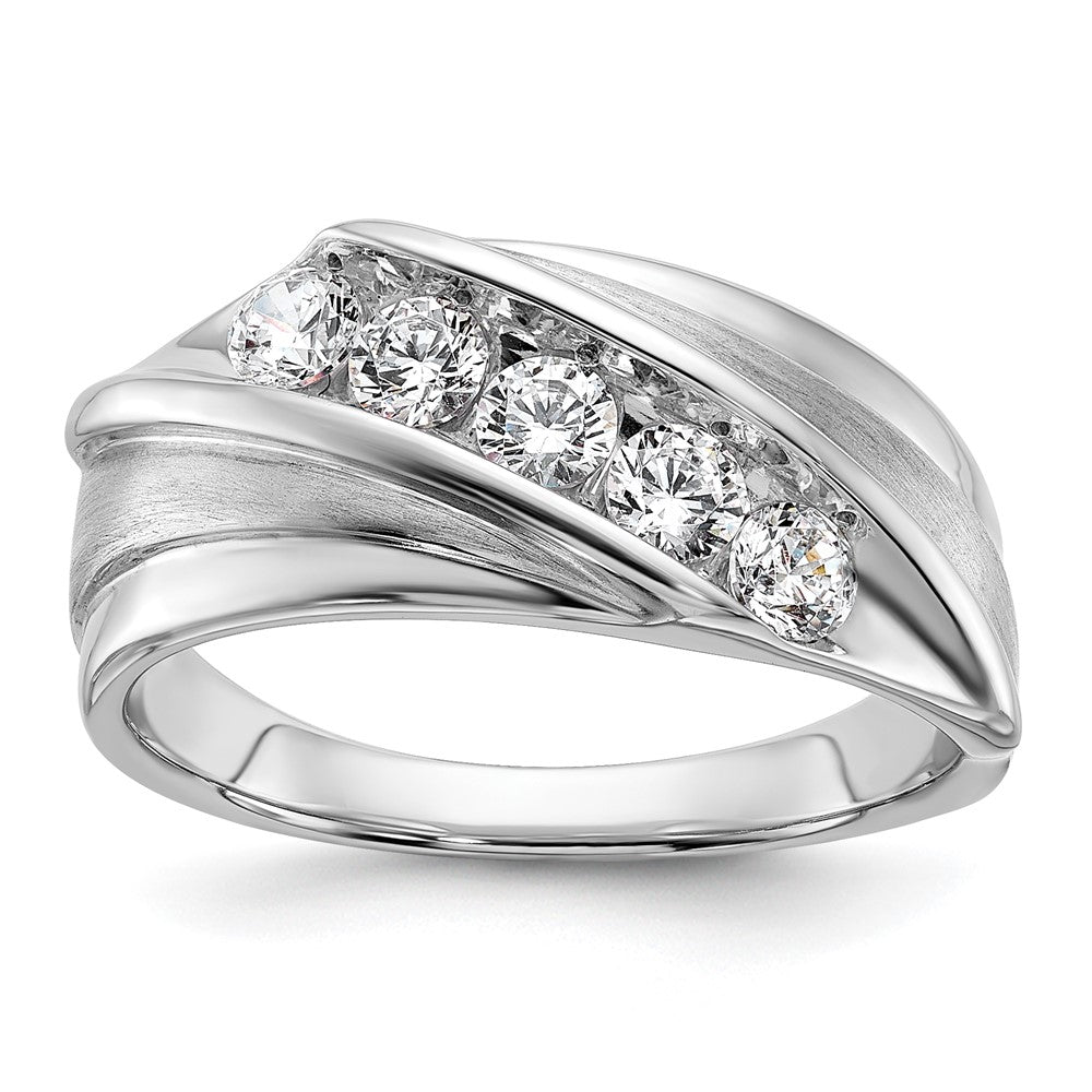 10K White Gold Lab Grown Diamond VS/SI FGH Men's 5-stone Band