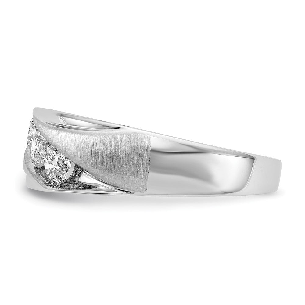 14K White Gold Lab Grown Diamond VS/SI FGH Men's 3-stone Band