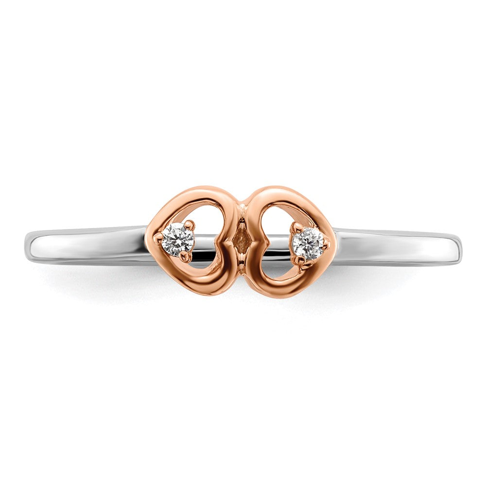 14K Two-Tone First Promise Lab Grown VS/SI FGH Dia Hearts Promise Ring