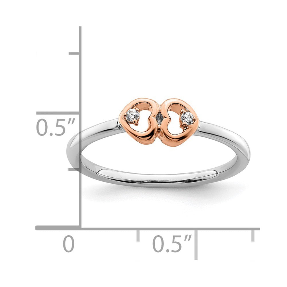 14K Two-Tone First Promise Lab Grown VS/SI FGH Dia Hearts Promise Ring