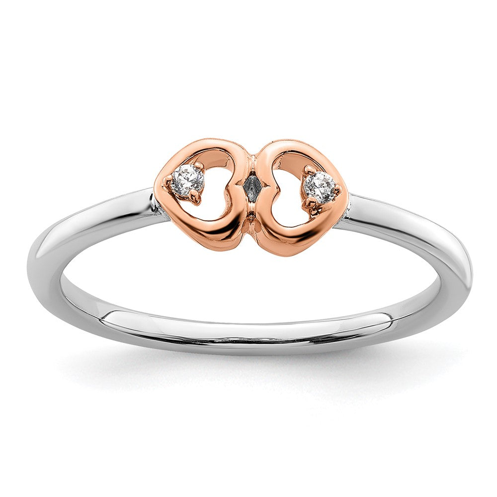 14K Two-Tone First Promise Lab Grown VS/SI FGH Dia Hearts Promise Ring