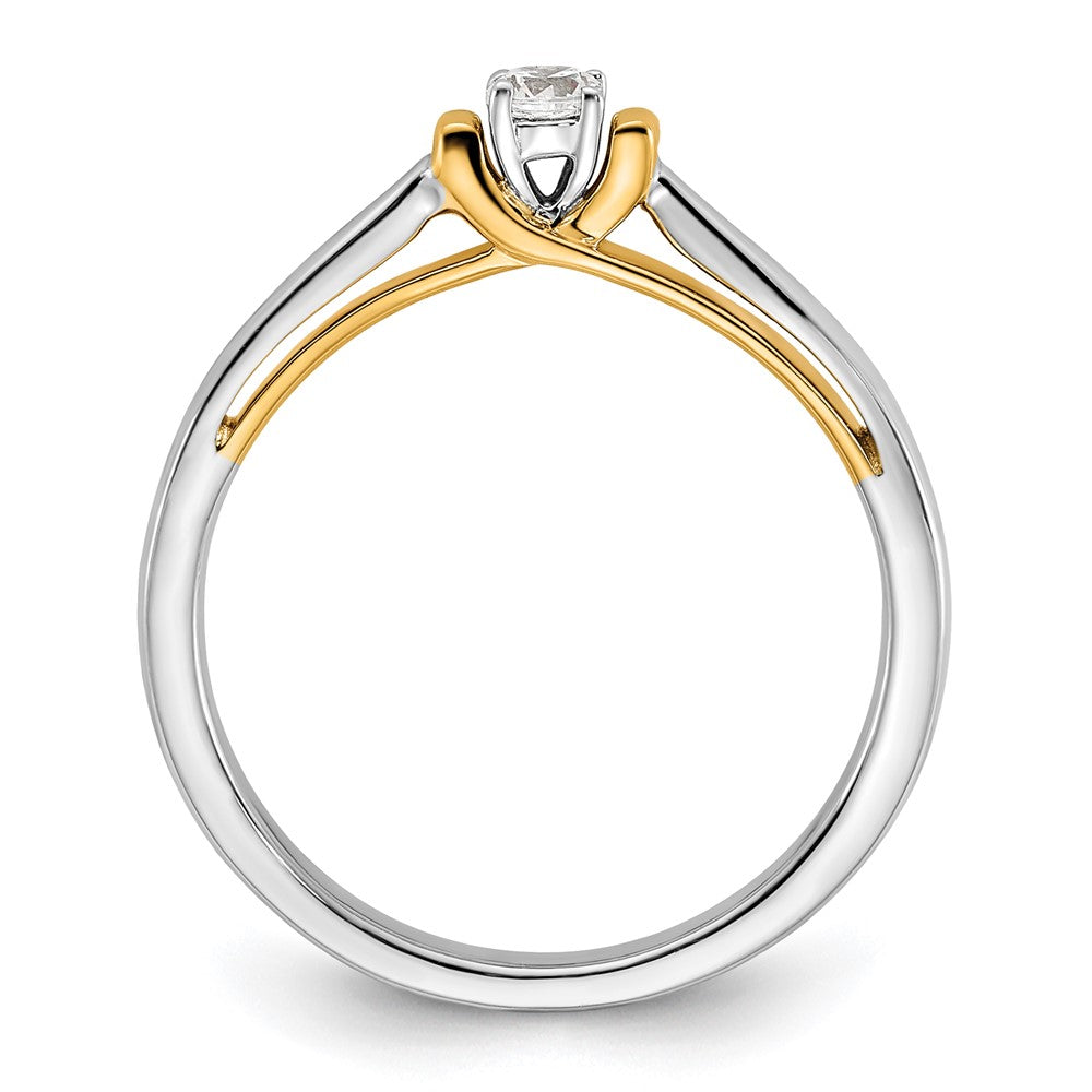 14K Two-Tone Lab Grown Diamond VS/SI FGH Petite Engagement Ring