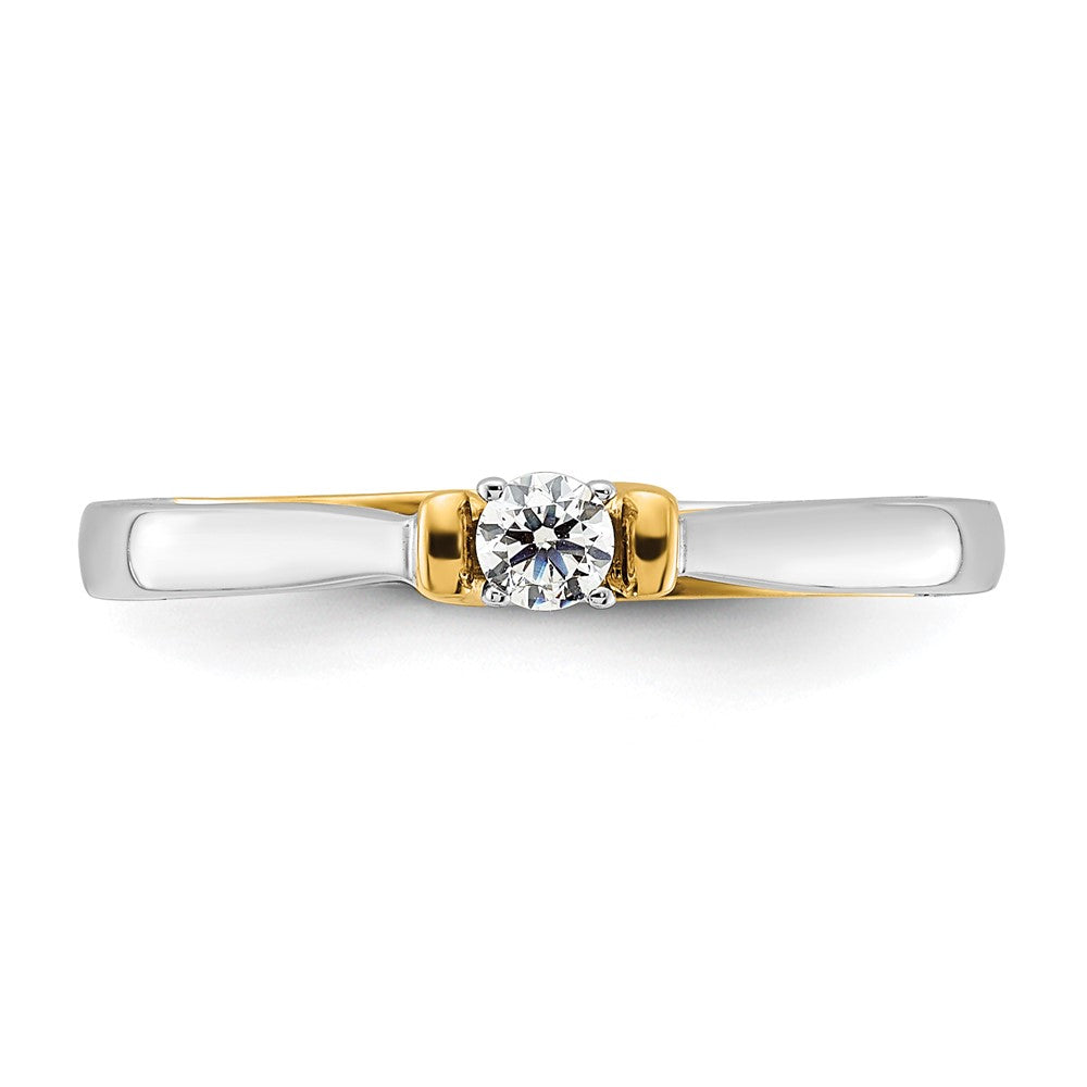 14K Two-Tone Lab Grown Diamond VS/SI FGH Petite Engagement Ring