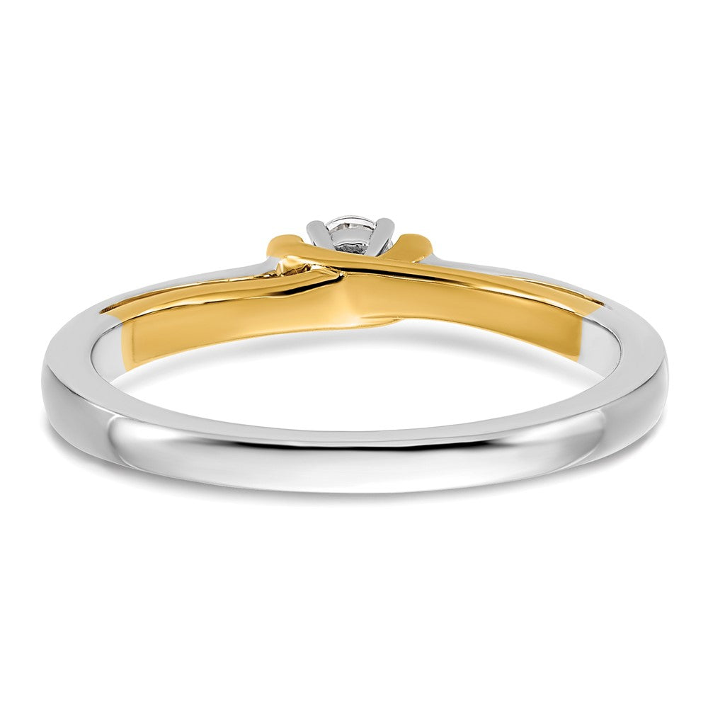 14K Two-Tone Lab Grown Diamond VS/SI FGH Petite Engagement Ring