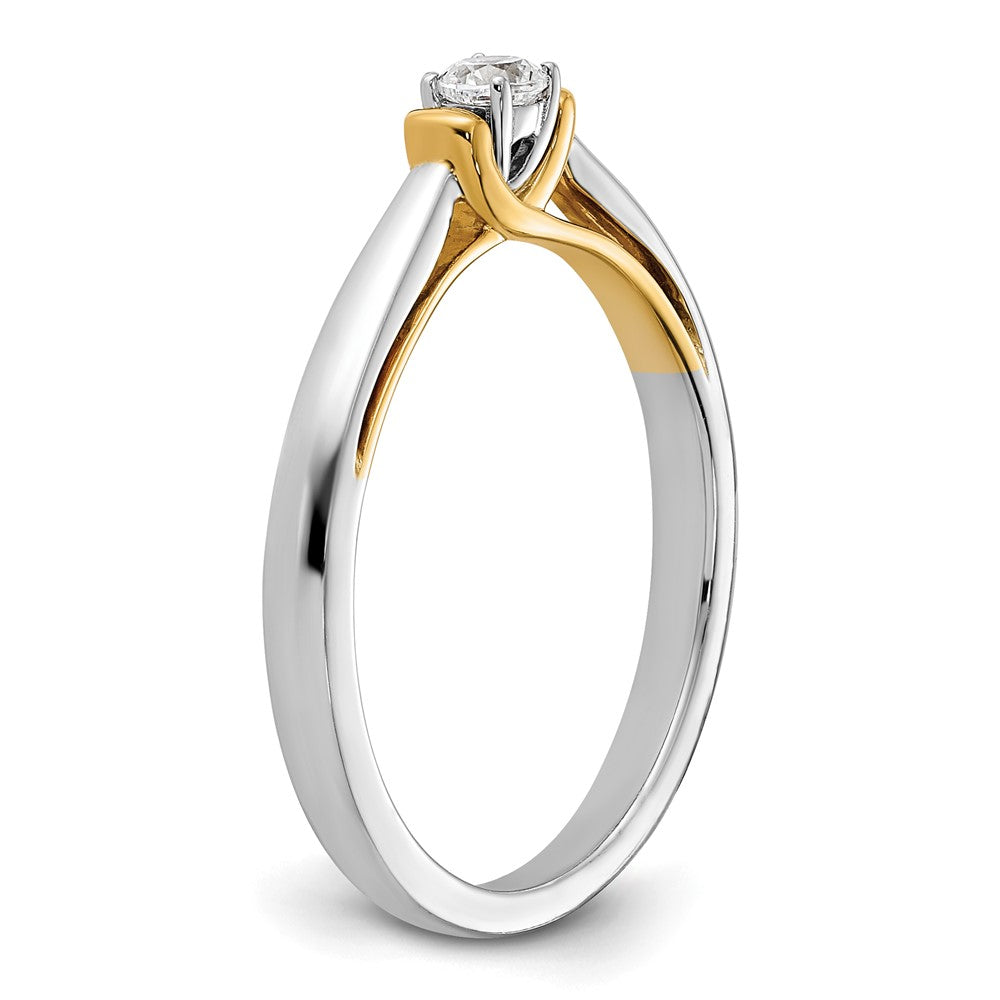 14K Two-Tone Lab Grown Diamond VS/SI FGH Petite Engagement Ring