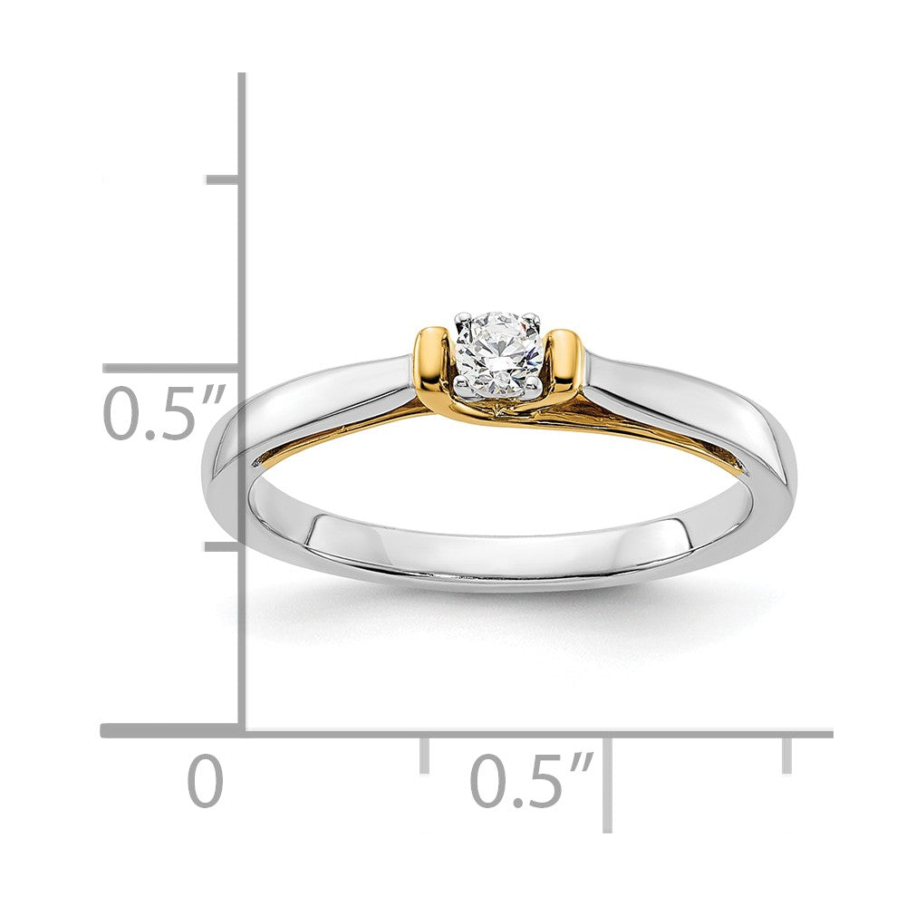 14K Two-Tone Lab Grown Diamond VS/SI FGH Petite Engagement Ring