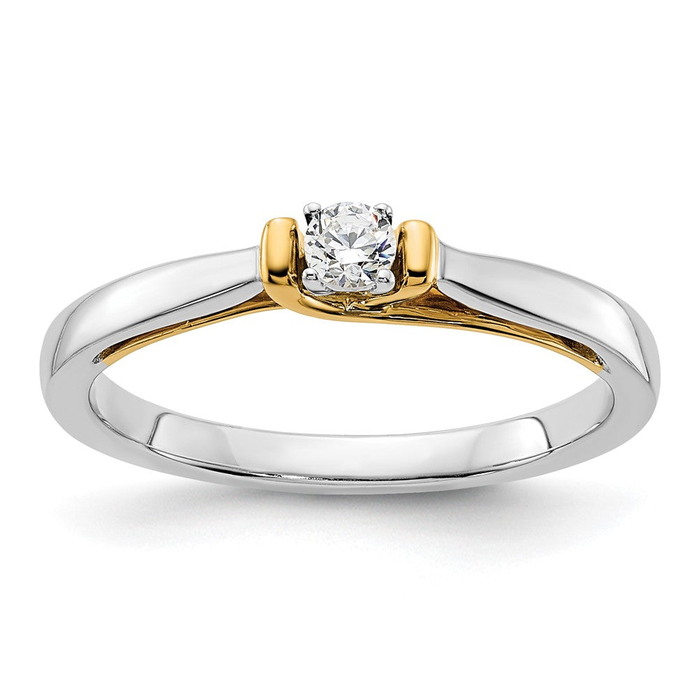 14K Two-Tone Lab Grown Diamond VS/SI FGH Petite Engagement Ring