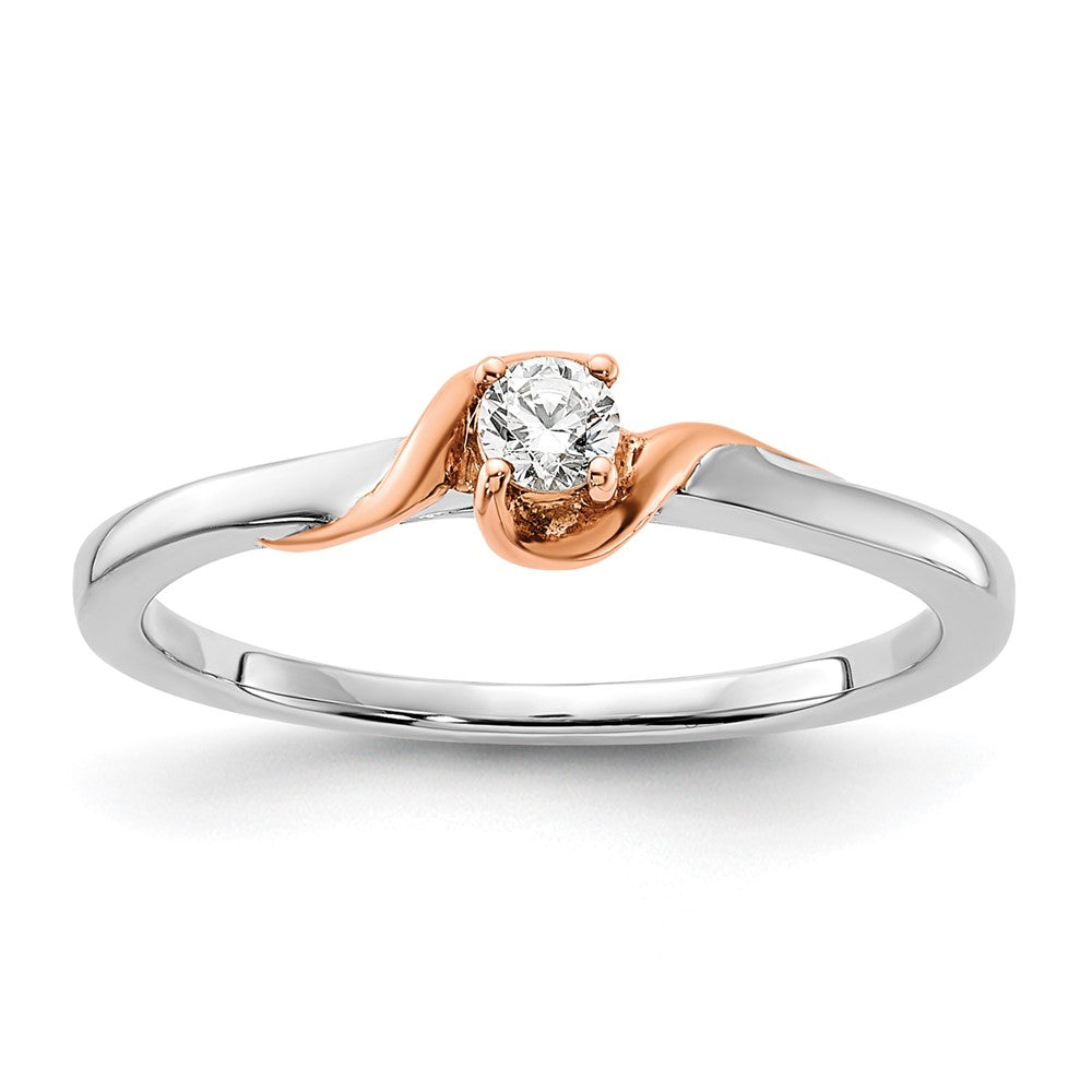 14K Two-Tone First Promise Lab Grown VS/SI FGH Dia Petite Engagement Ring