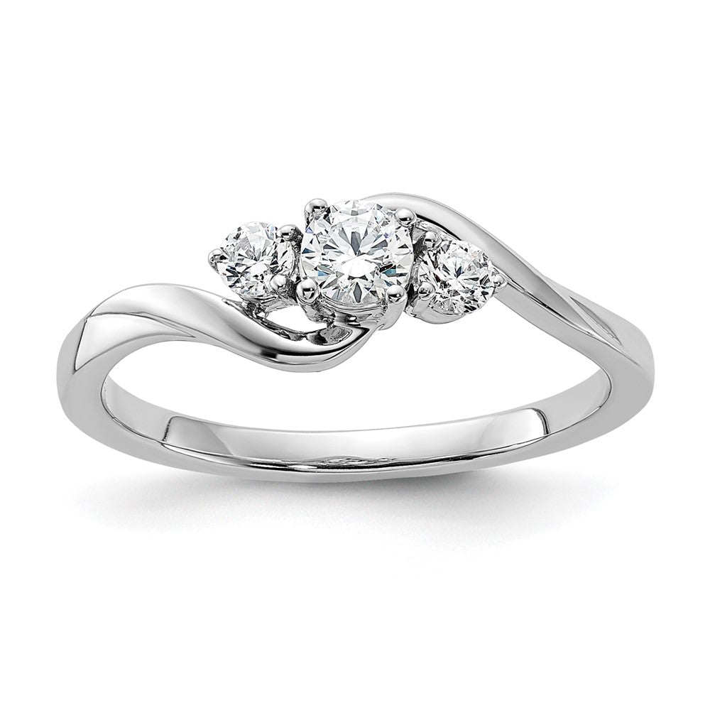 14K White Gold Lab Grown Diamond VS/SI FGH Petite Engagement Ring