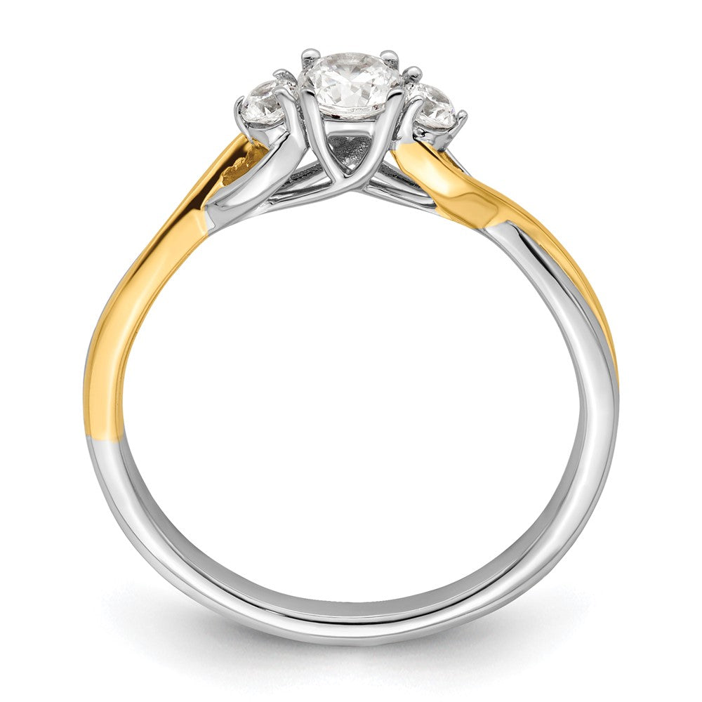 14K Two-Tone Lab Grown Diamond VS/SI FGH Petite Engagement Ring