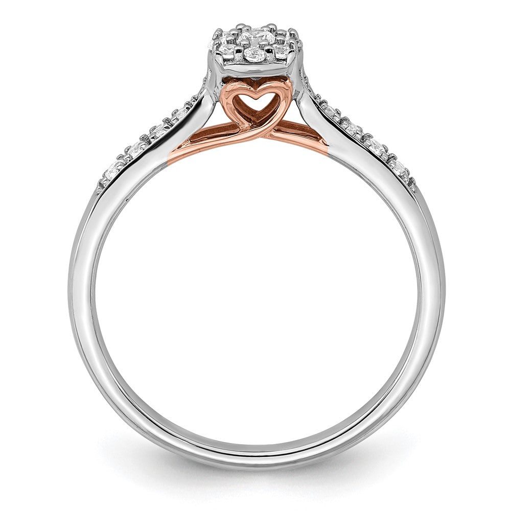 14K Two-tone Lab Grown Diamond VS/SI FGH Heart Promise Ring