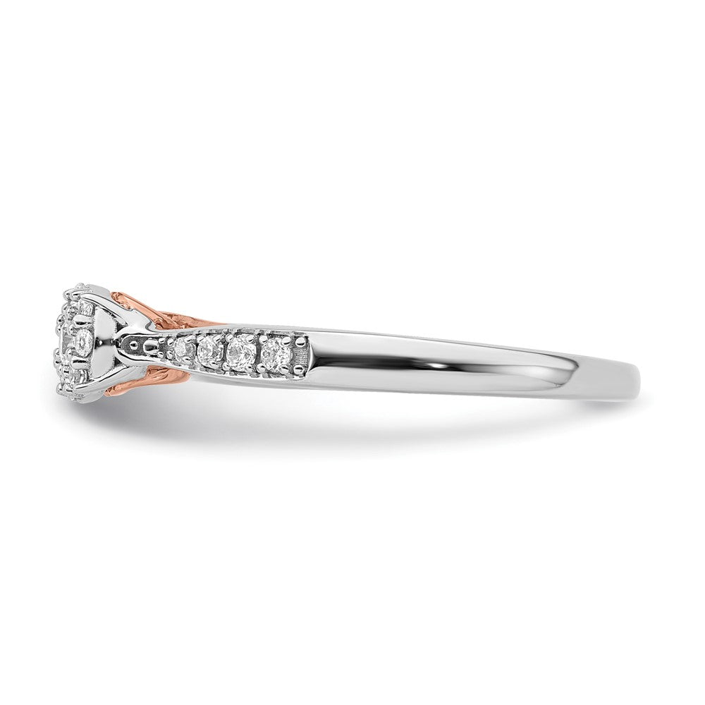 14K Two-tone Lab Grown Diamond VS/SI FGH Heart Promise Ring