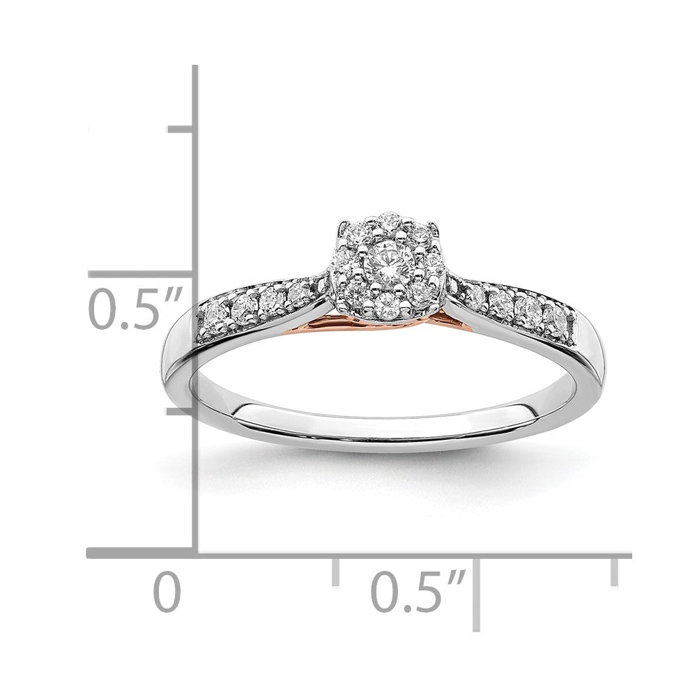 14K Two-tone Lab Grown Diamond VS/SI FGH Heart Promise Ring