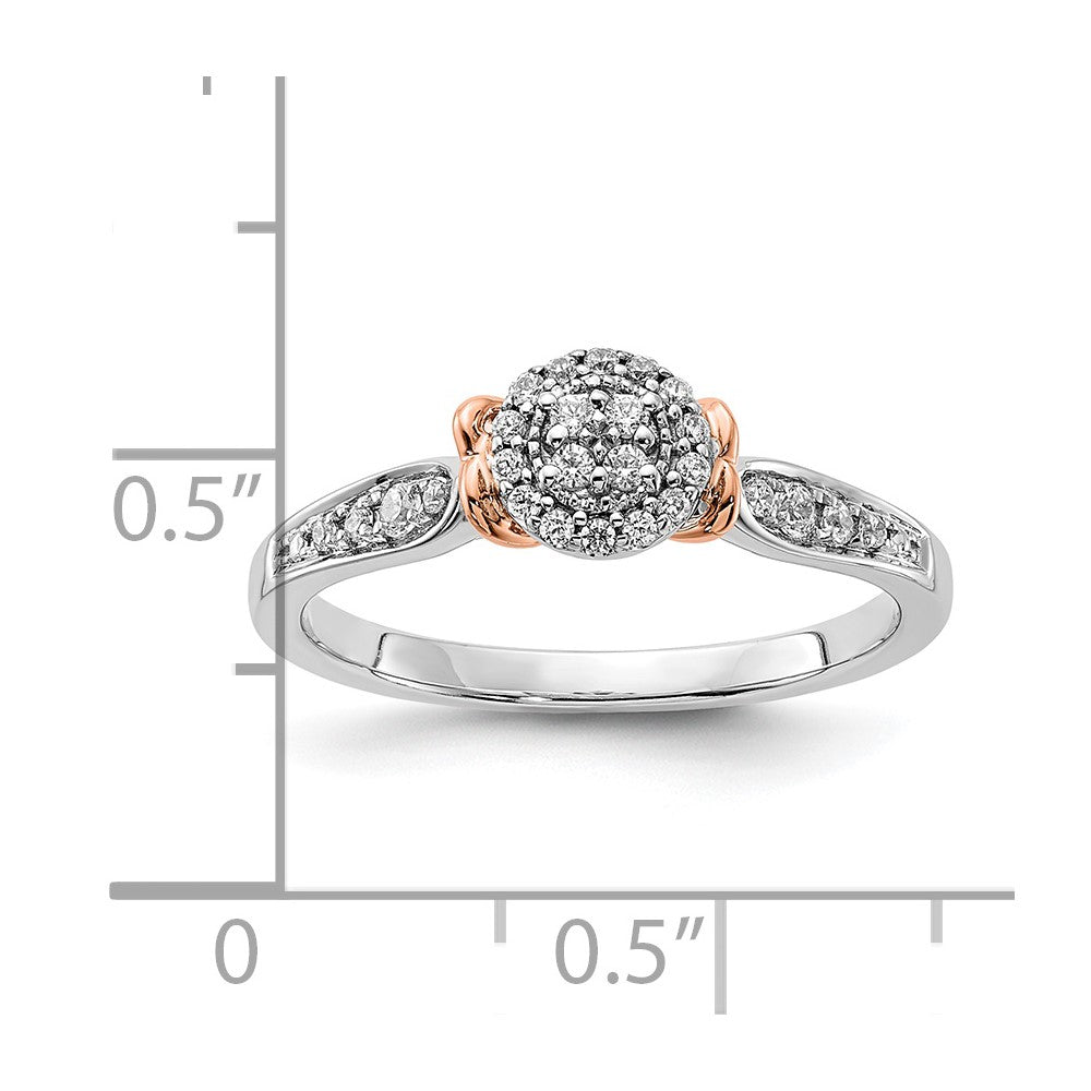 14K Two-Tone Lab Grown Diamond VS/SI FGH Oval Cluster Ring