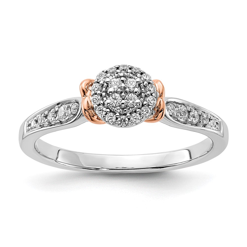 14K Two-Tone Lab Grown Diamond VS/SI FGH Oval Cluster Ring