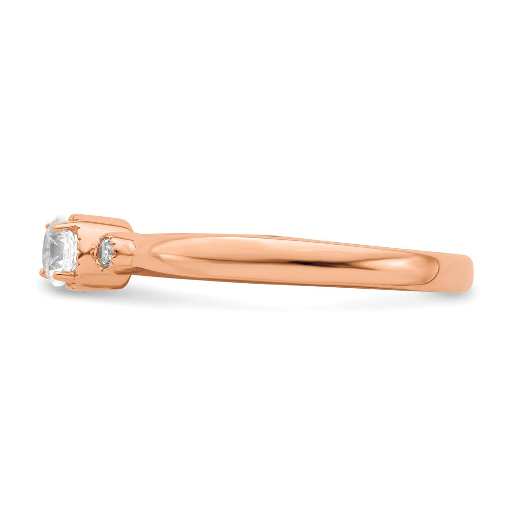 14K Rose Gold First Promise Lab Grown VS/SI FGH Dia Beaded Edge Comp Ring