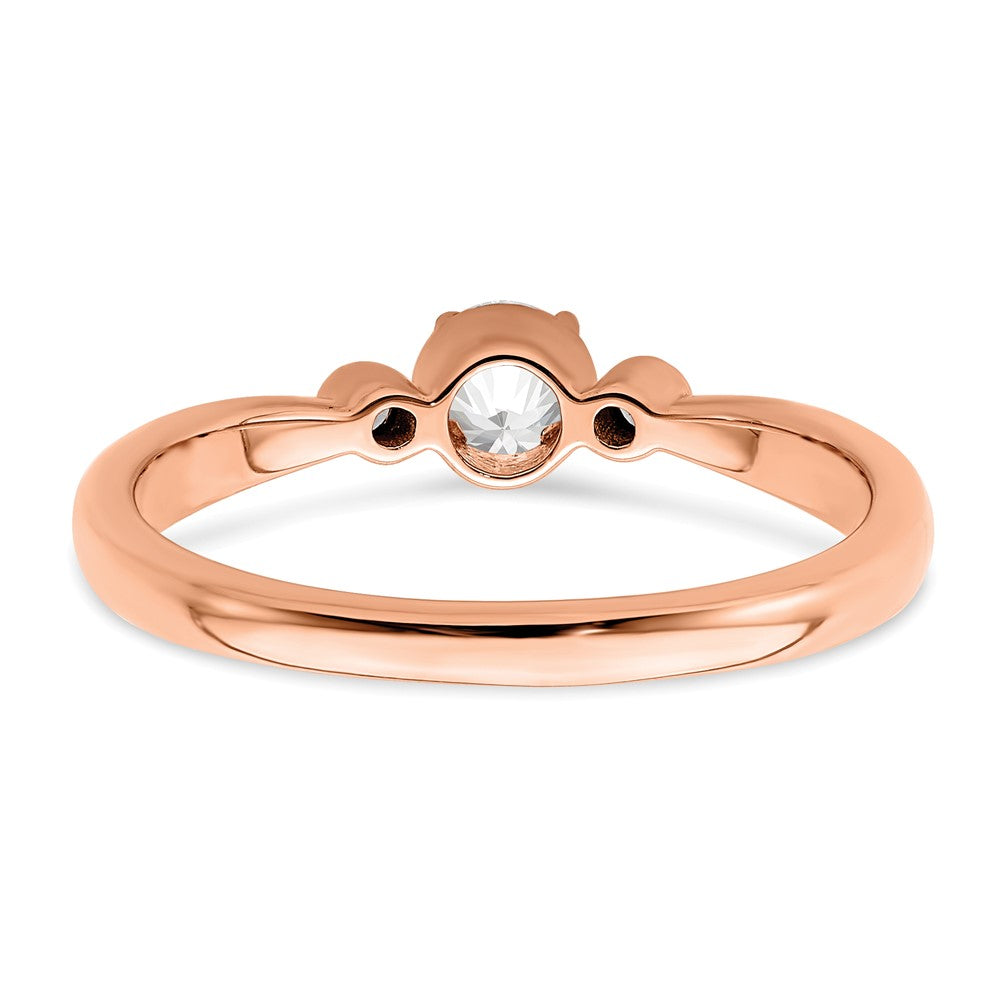 14K Rose Gold First Promise Lab Grown VS/SI FGH Dia Beaded Edge Comp Ring