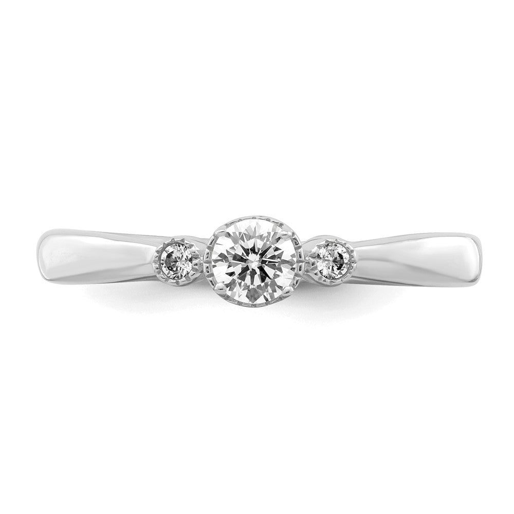 14K White Gold First Promise Lab Grown VS/SI FGH Dia Beaded Edge Comp Ring