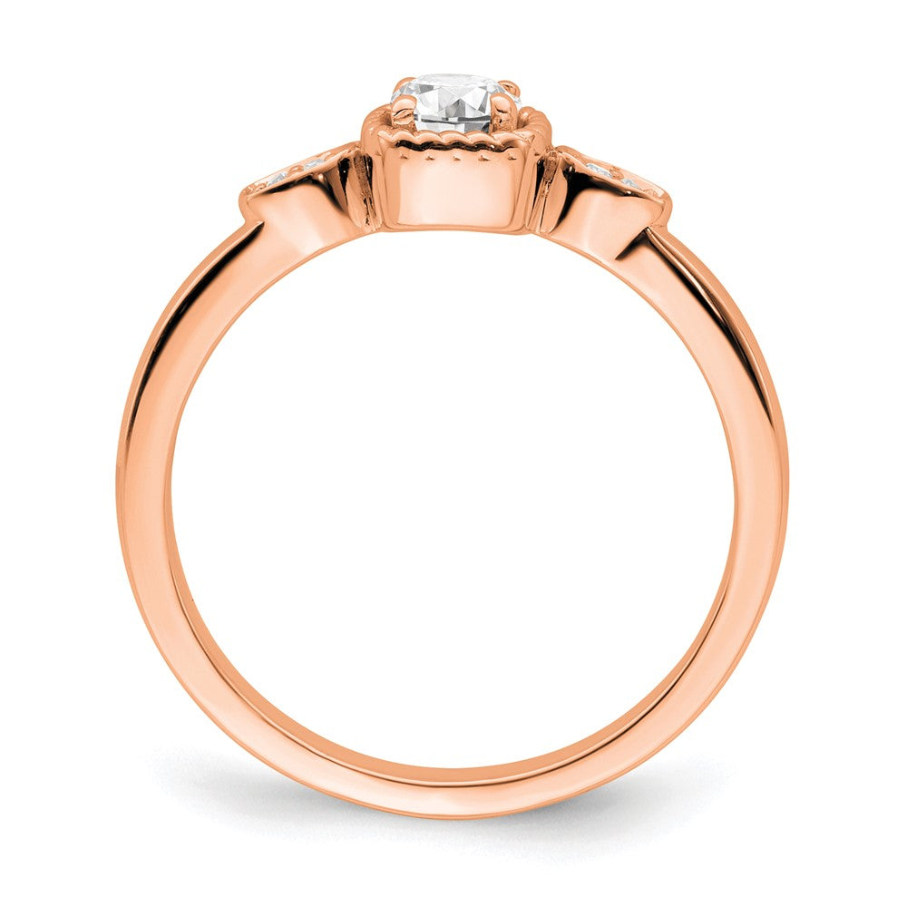 14K Rose Gold First Promise Lab Grown VS/SI FGH Dia Rope Edge Comp Ring