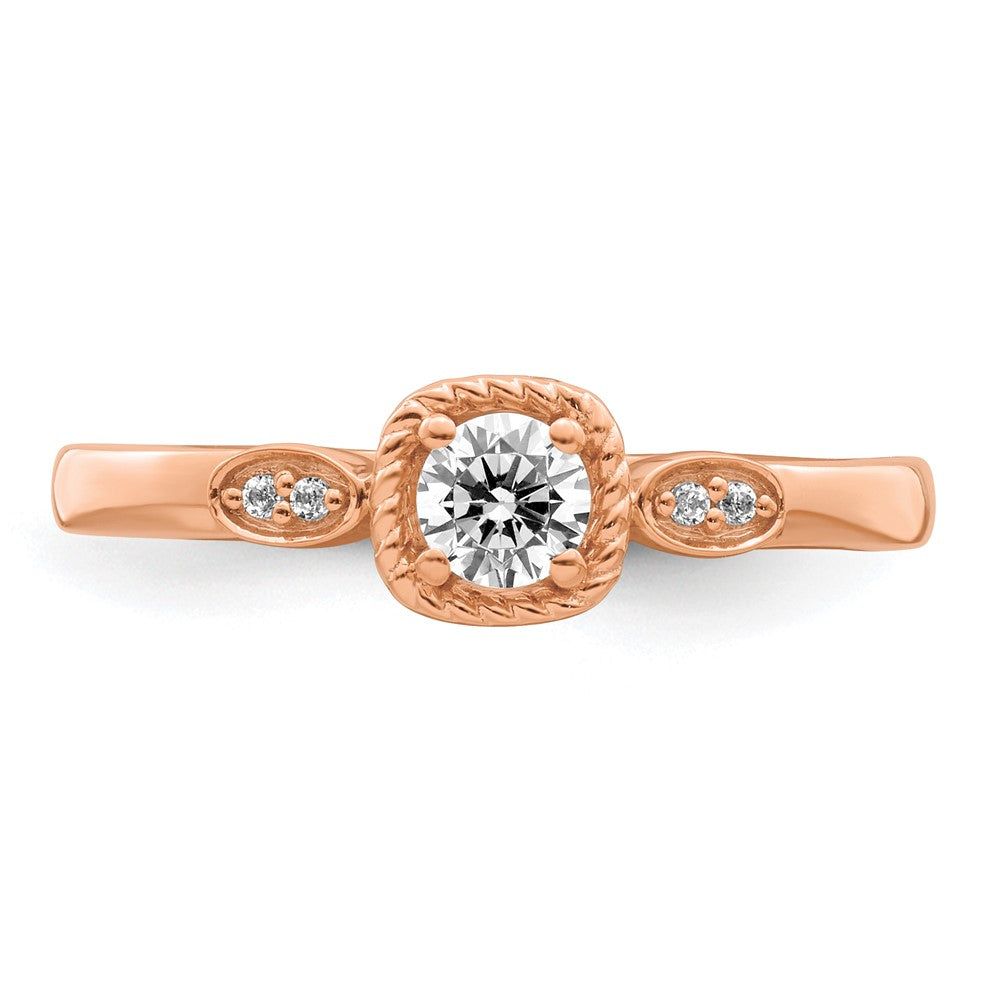 14K Rose Gold First Promise Lab Grown VS/SI FGH Dia Rope Edge Comp Ring