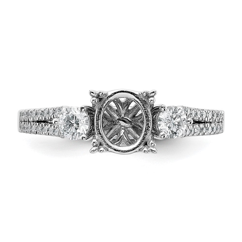 14K White Gold Lab Grown Diamond VS/SI FGH Semi-Mount Eng Ring