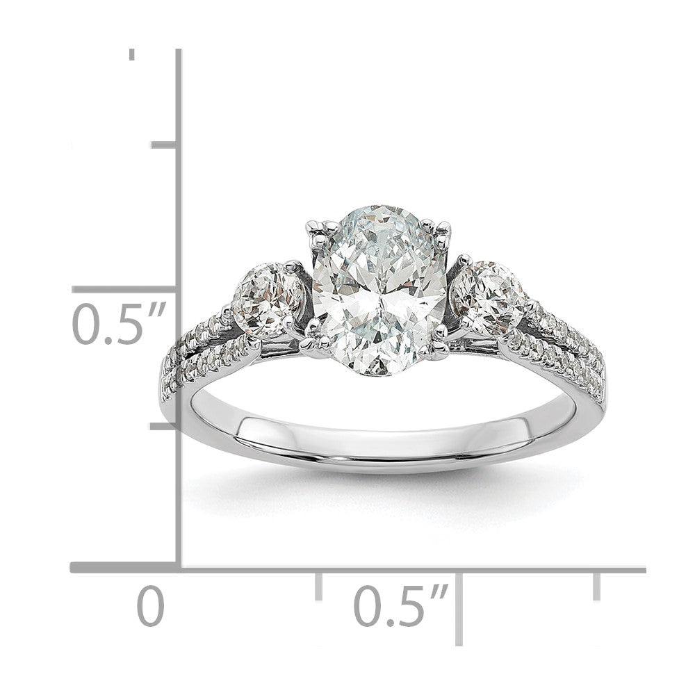 14K White Gold Lab Grown Diamond VS/SI FGH Semi-Mount Eng Ring