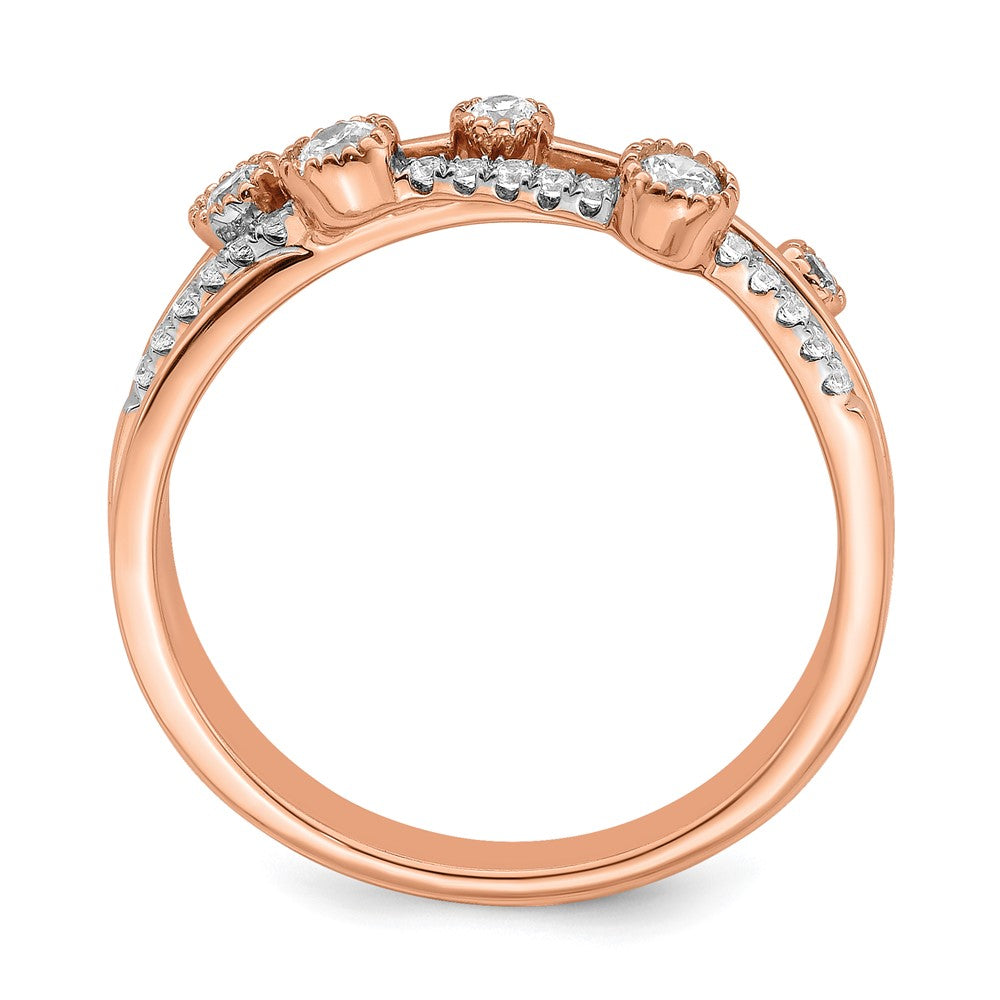 14K Rose Gold Lab Grown Diamond VS/SI FGH Criss Cross Ring