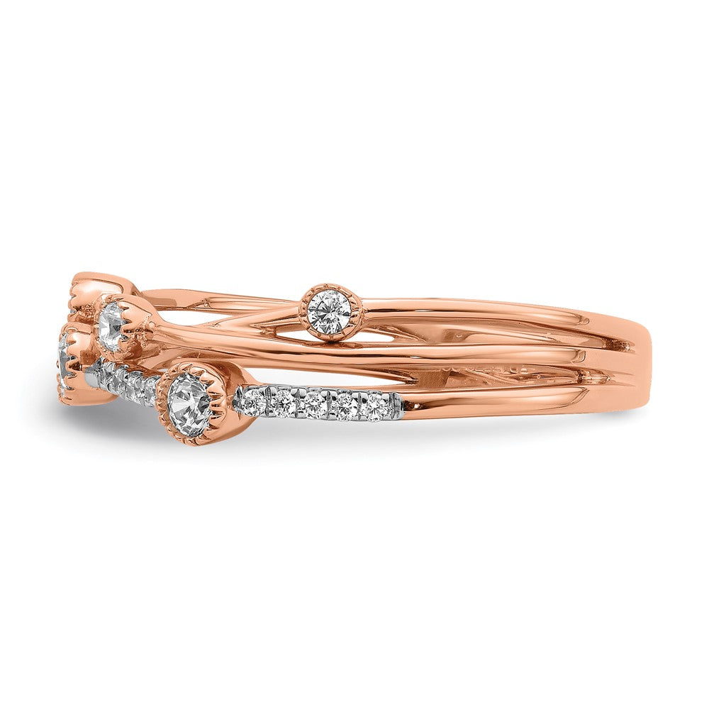 14K Rose Gold Lab Grown Diamond VS/SI FGH Criss Cross Ring