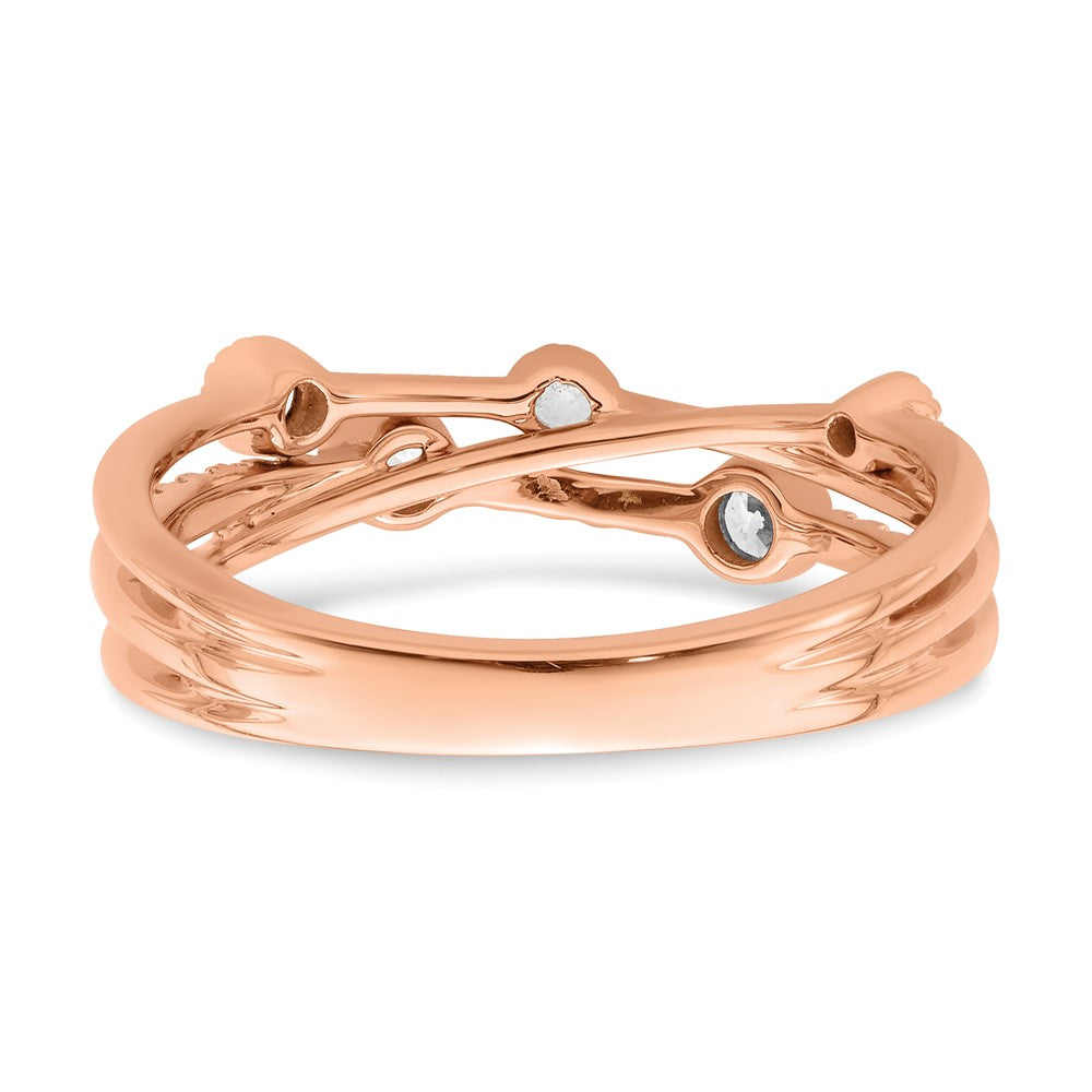 14K Rose Gold Lab Grown Diamond VS/SI FGH Criss Cross Ring