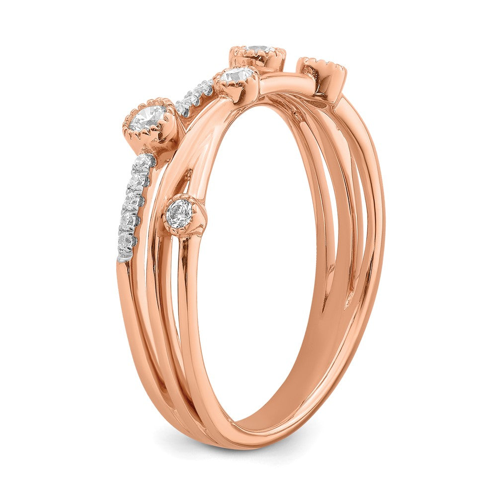 14K Rose Gold Lab Grown Diamond VS/SI FGH Criss Cross Ring