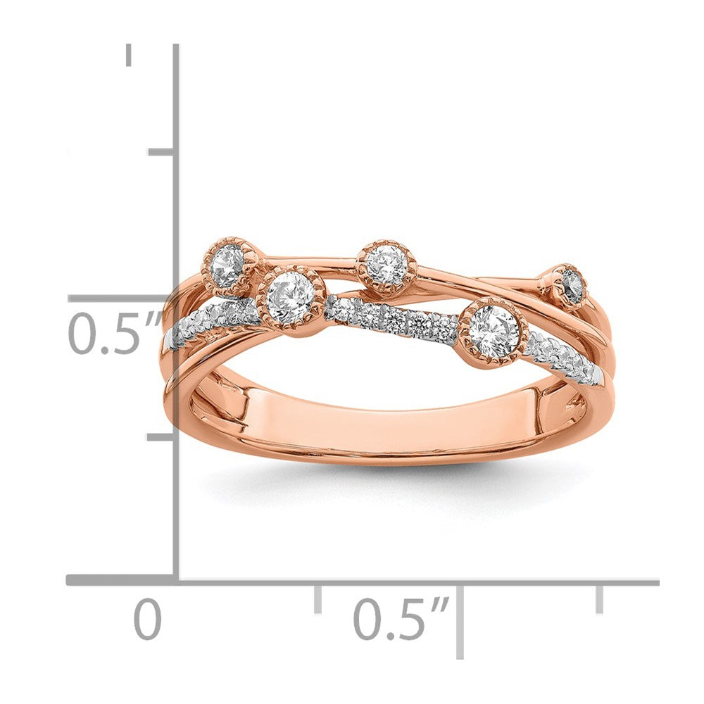 14K Rose Gold Lab Grown Diamond VS/SI FGH Criss Cross Ring