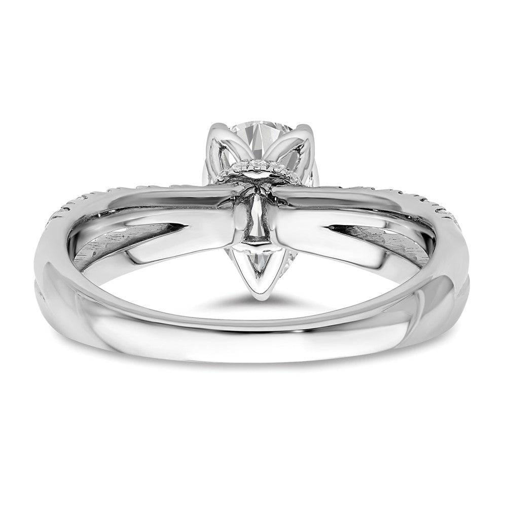 14K White Gold Lab Grown Diamond VS/SI FGH Pear Semi-Mount Eng. Ring