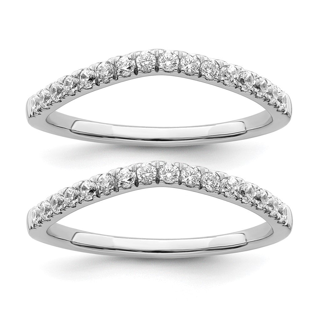 14K White Gold Lab Grown Diamond VS/SI FGH Set of 2 Wedding Bands