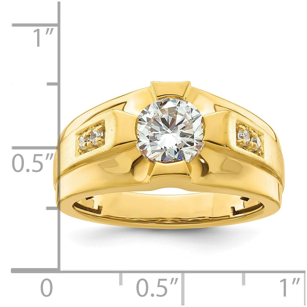 14K Certified Lab Grown VS/SI FGH Dia Complete Men's Ring