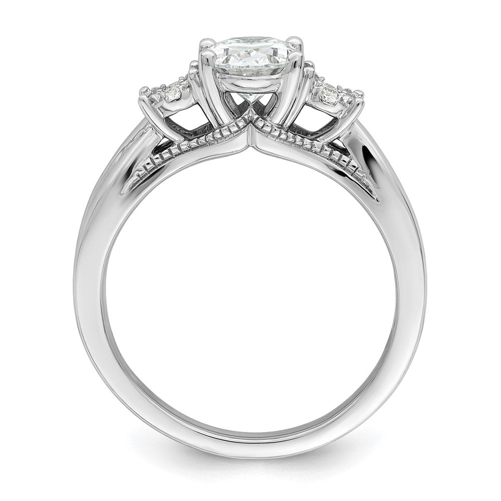 14K White Gold Lab Grown VS/SI FGH Dia Semi-mount Oval Engagement Ring