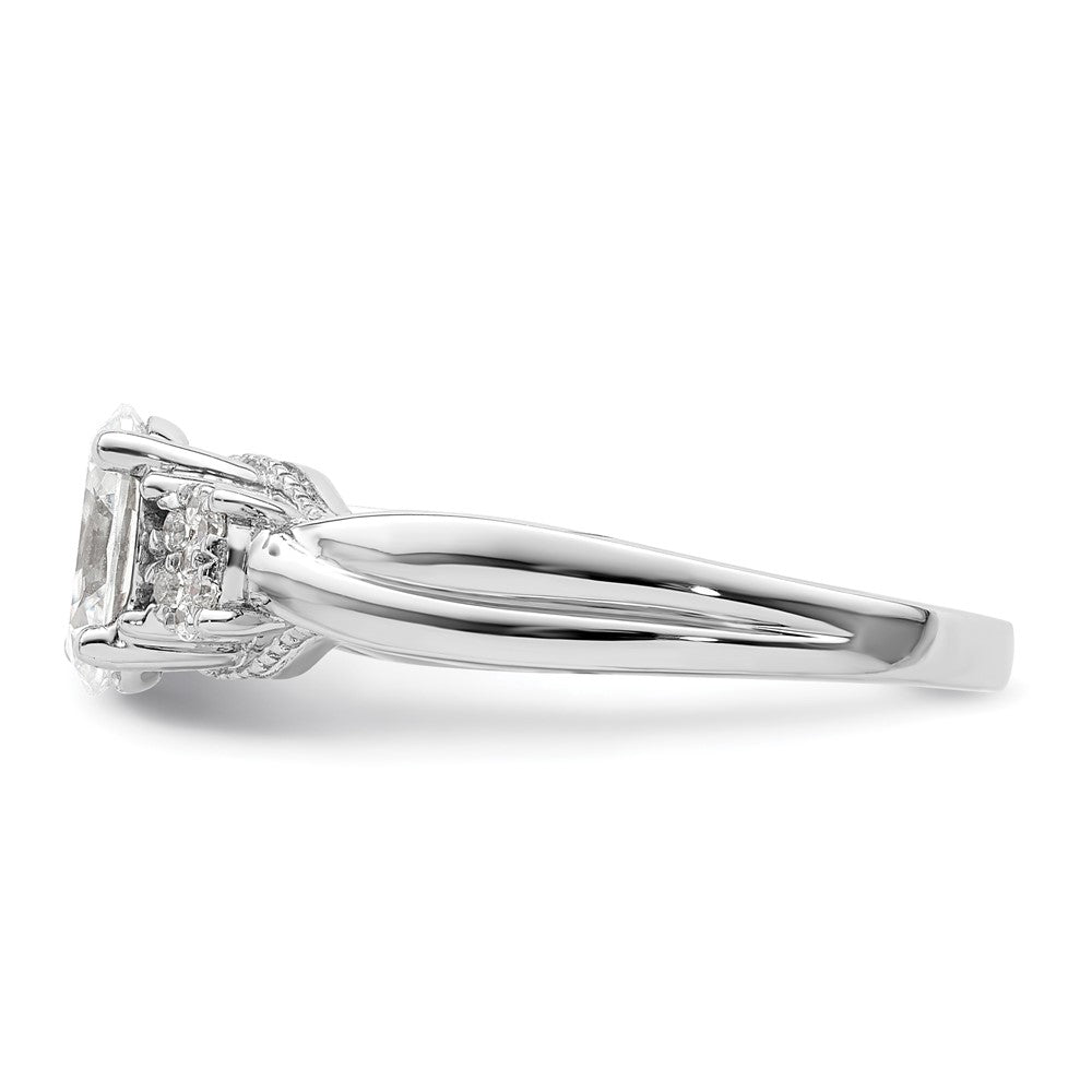 14K White Gold Lab Grown VS/SI FGH Dia Semi-mount Oval Engagement Ring