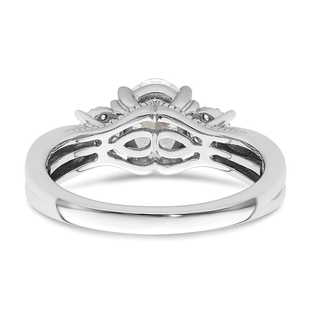 14K White Gold Lab Grown VS/SI FGH Dia Semi-mount Oval Engagement Ring