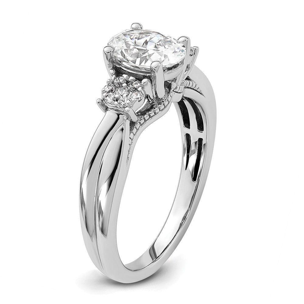 14K White Gold Lab Grown VS/SI FGH Dia Semi-mount Oval Engagement Ring