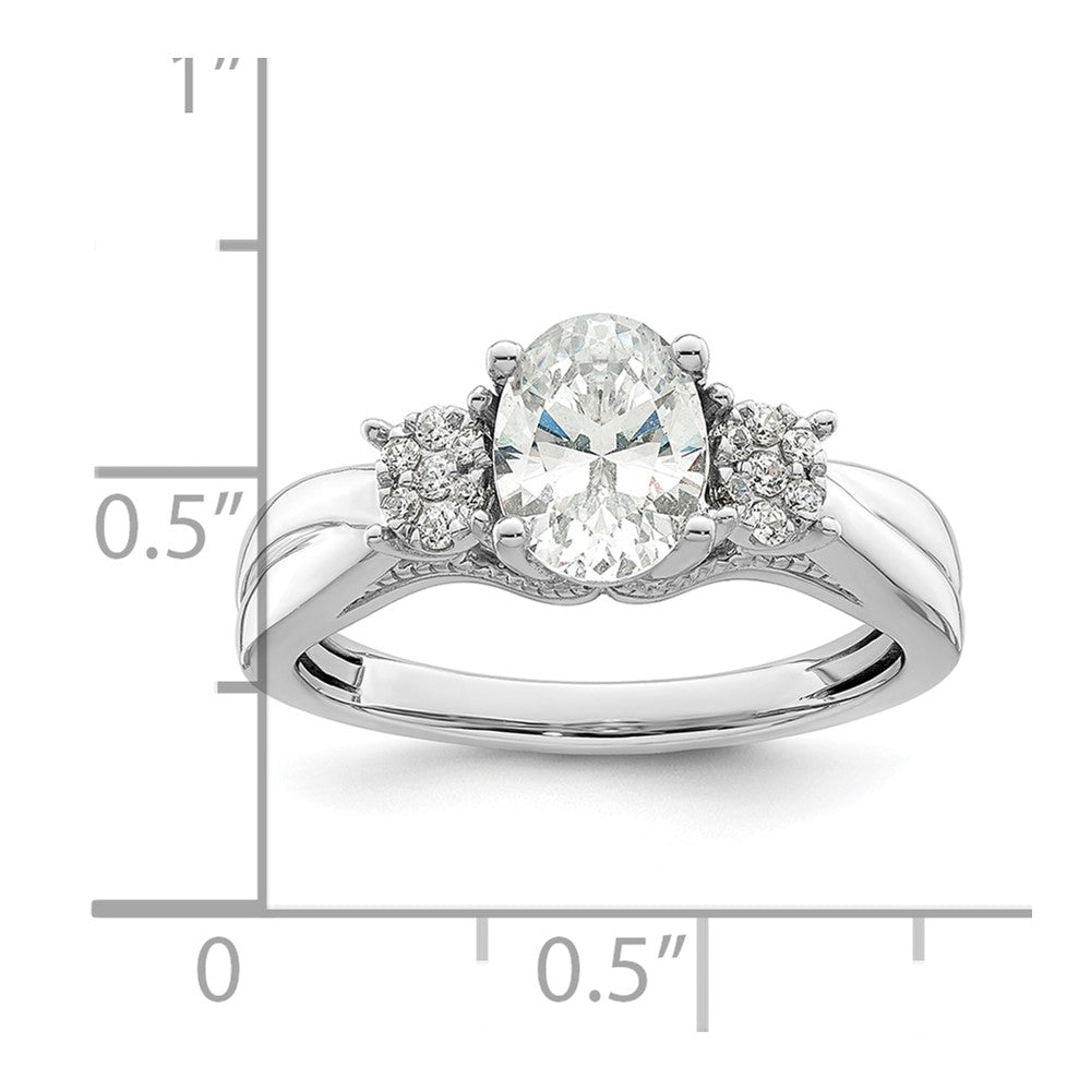 14K White Gold Lab Grown VS/SI FGH Dia Semi-mount Oval Engagement Ring