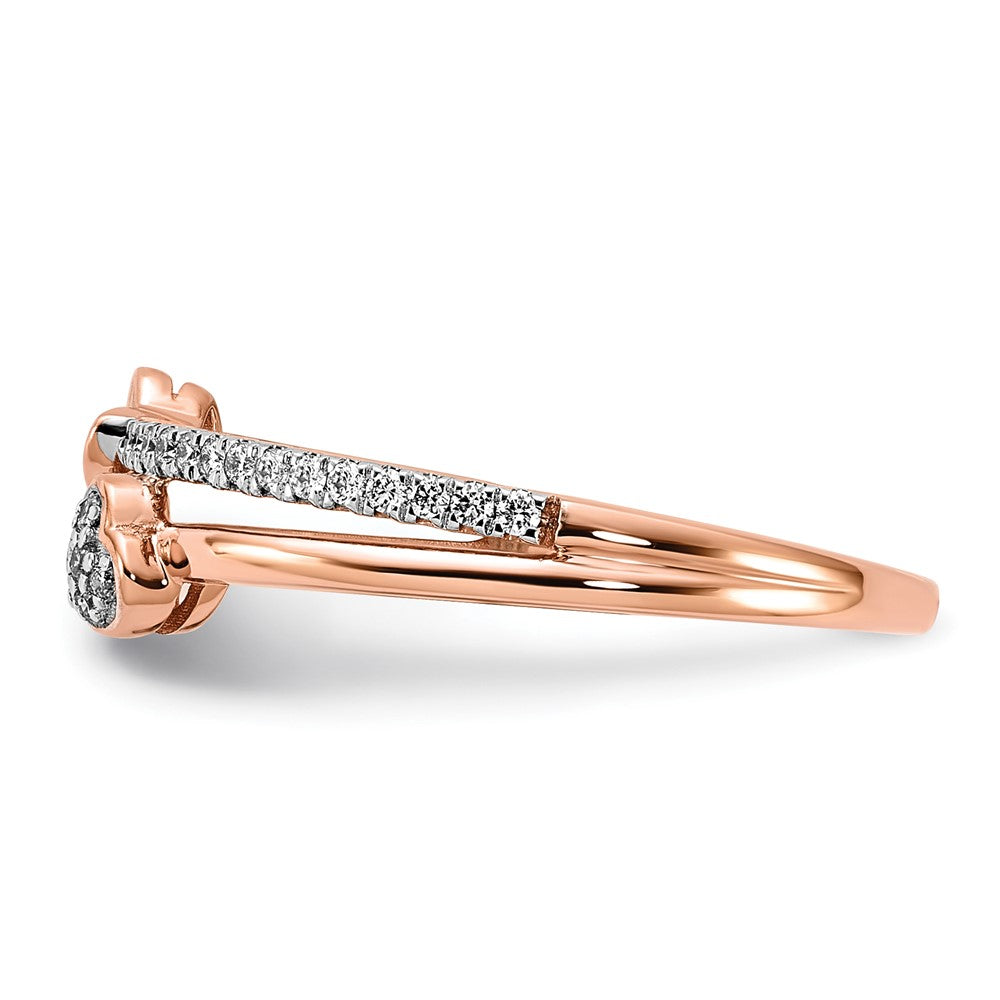 14K Rose Gold Lab Grown VS/SI FGH Dia Hearts Ring