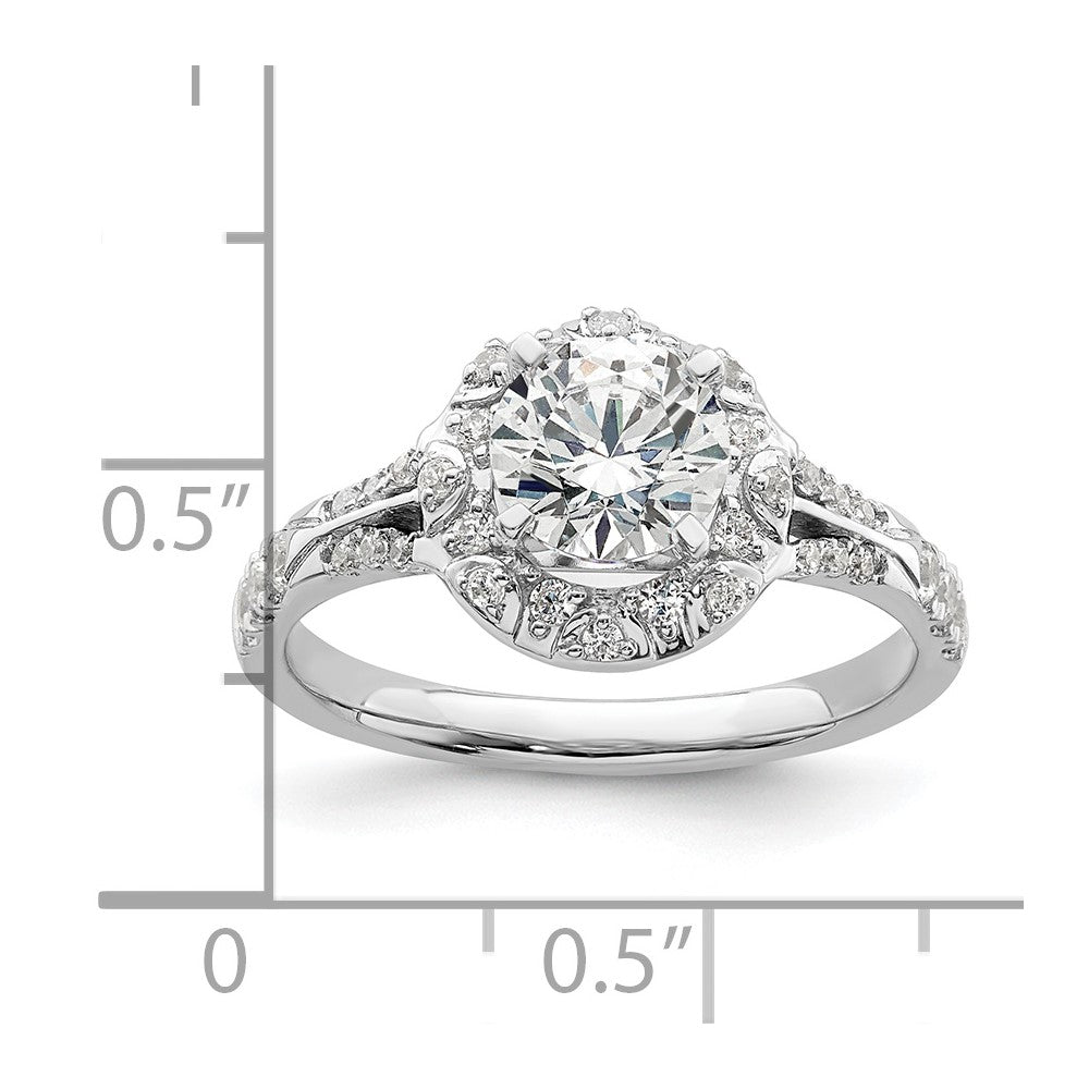 14K White Gold Lab Grown Diamond VS/SI FGH Semi-mount Engagement Rin