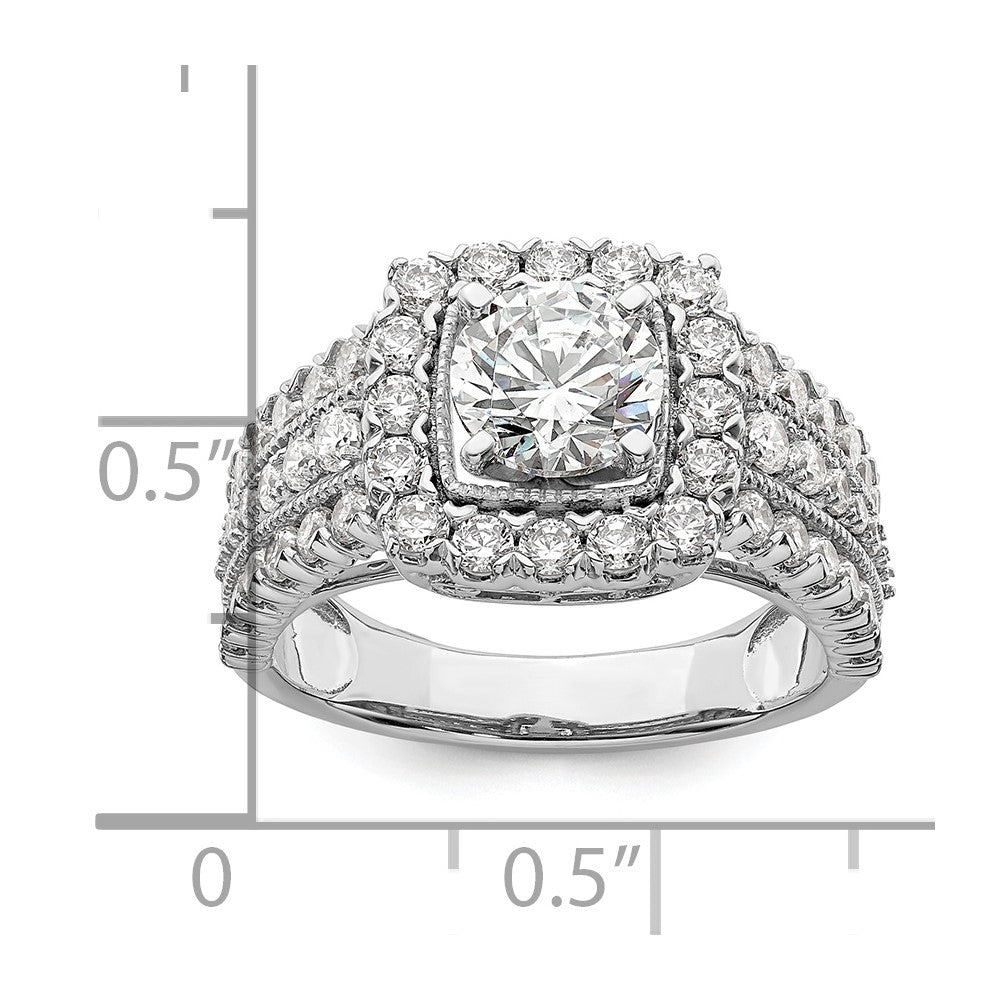 14K White Gold Lab Grown Diamond VS/SI FGH Semi-mount Engagement Rin