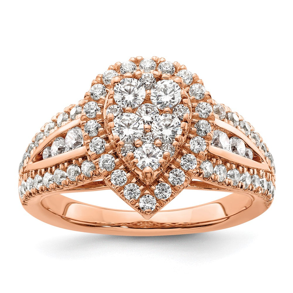 14K Rose Gold Lab Grown Diamond VS/SI FGH Cluster Ring