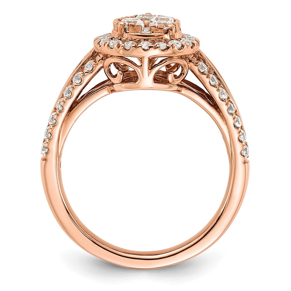 14K Rose Gold Lab Grown Diamond VS/SI FGH Cluster Ring