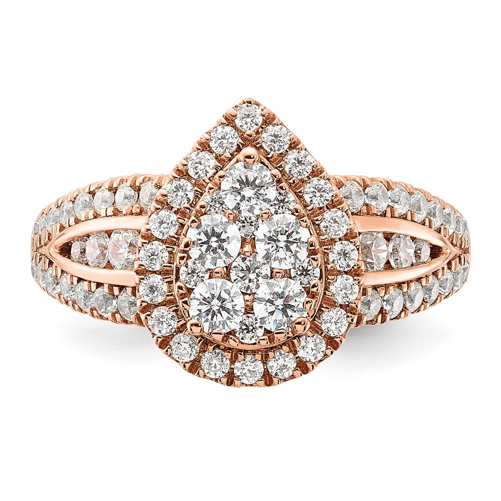 14K Rose Gold Lab Grown Diamond VS/SI FGH Cluster Ring