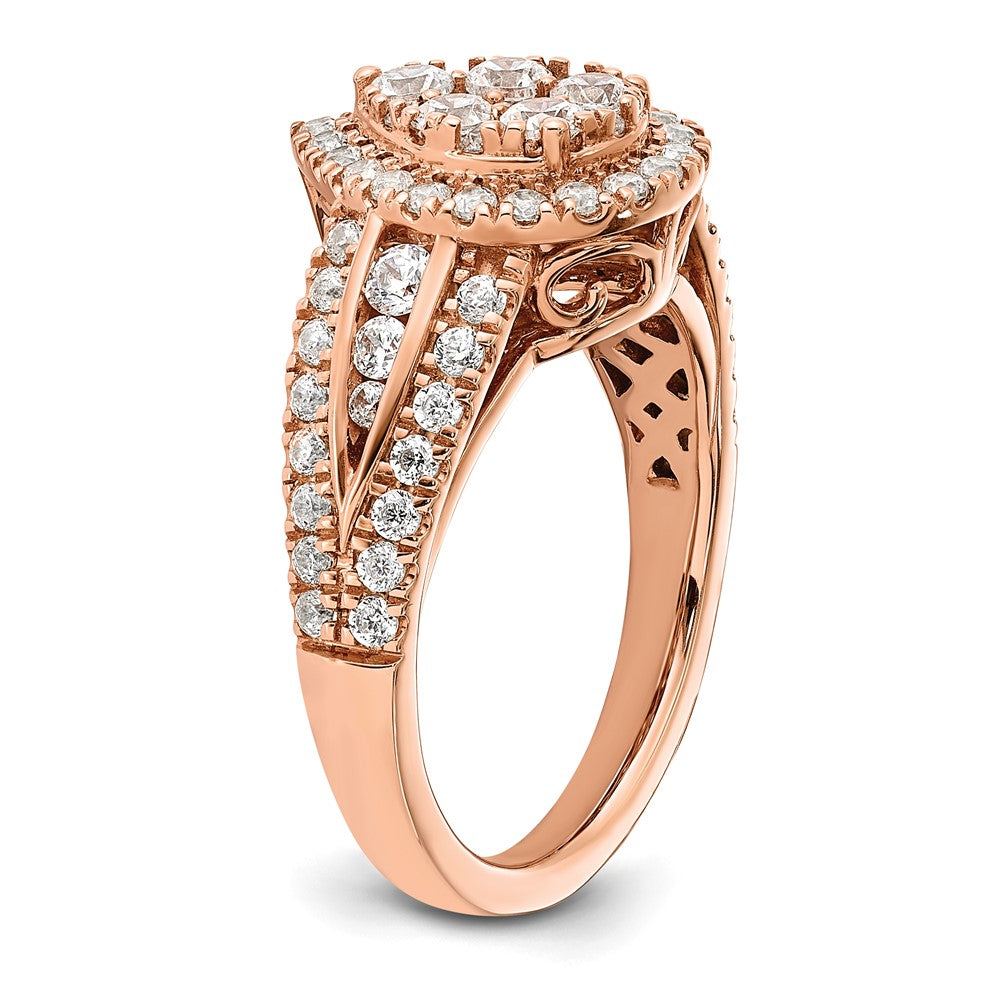 14K Rose Gold Lab Grown Diamond VS/SI FGH Cluster Ring