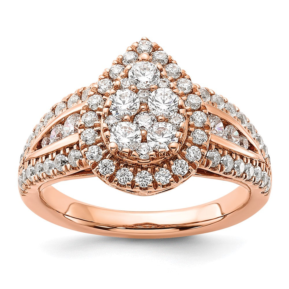 14K Rose Gold Lab Grown Diamond VS/SI FGH Cluster Ring